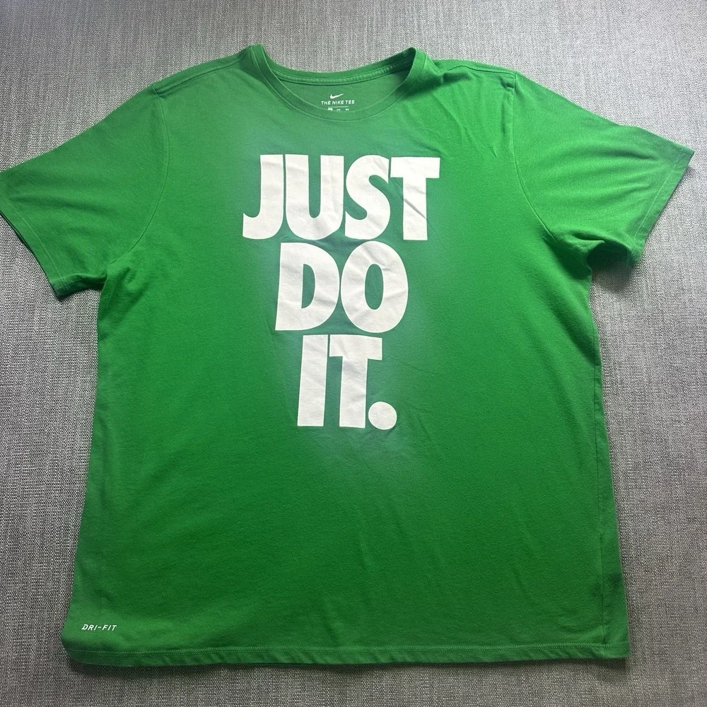 Nike Just Do It T-Shirt Mens 3XL Green Graphic Tee Short Sleeve‎ Athletic Casual